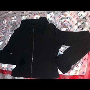 Black long sleeve shirt with zipper